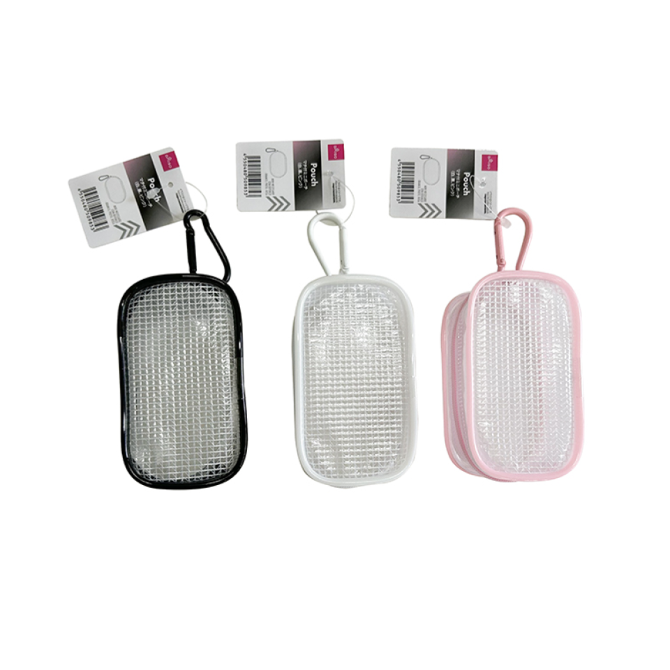 Mini pouch with Gusset White/Black/Pink