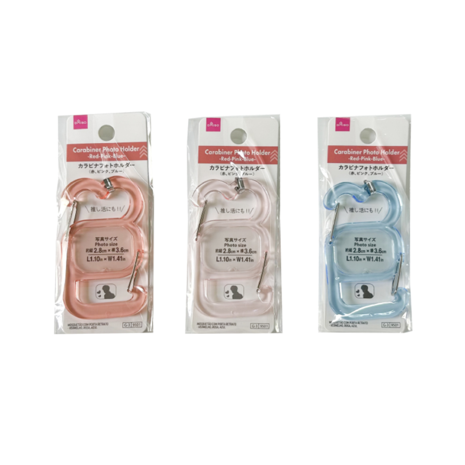 Carabiner Photo Holder Red/Pink/Blue