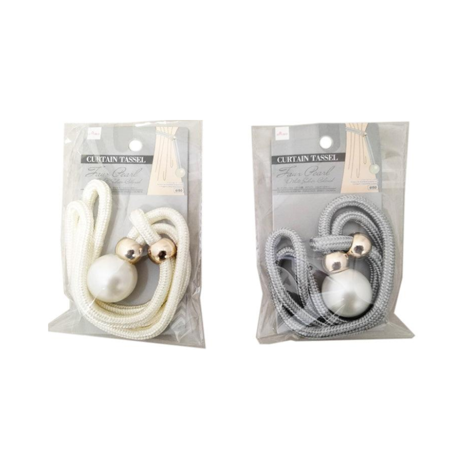 Curtain Tassels Faux Pearl White/Silver