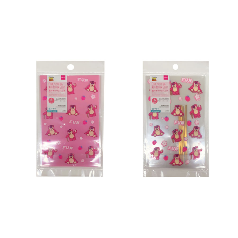 Clear Plastic Bag with Bottom Gusset 18.5cm x 12cm x 5cm Lotso