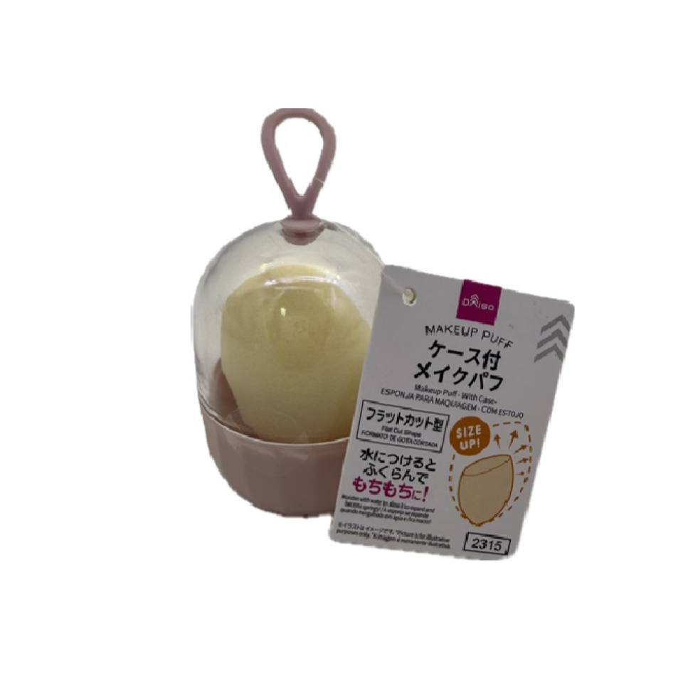 Makeup Puff Flat Cut Shape with Case