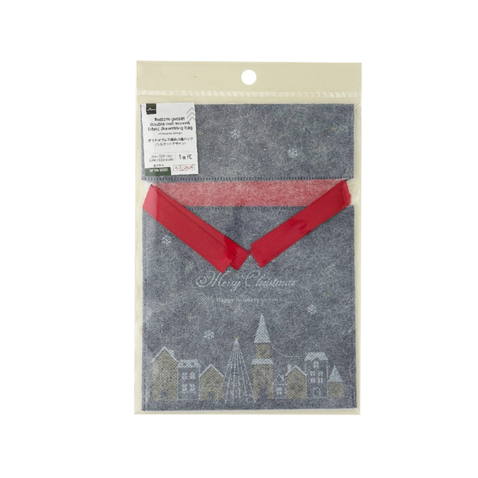 Christmas Bottom Gusset Non Woven Fabric Drawstring Bag
