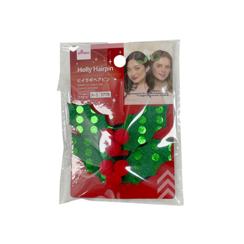 Christmas Holly Hairpin