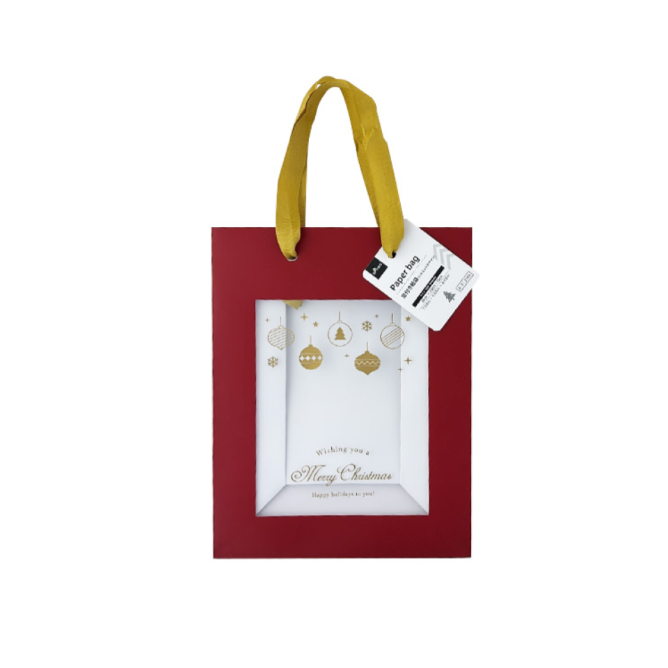 Christmas Paper Bag with Window Silhouette Design 18cm x 23cm x 10cm