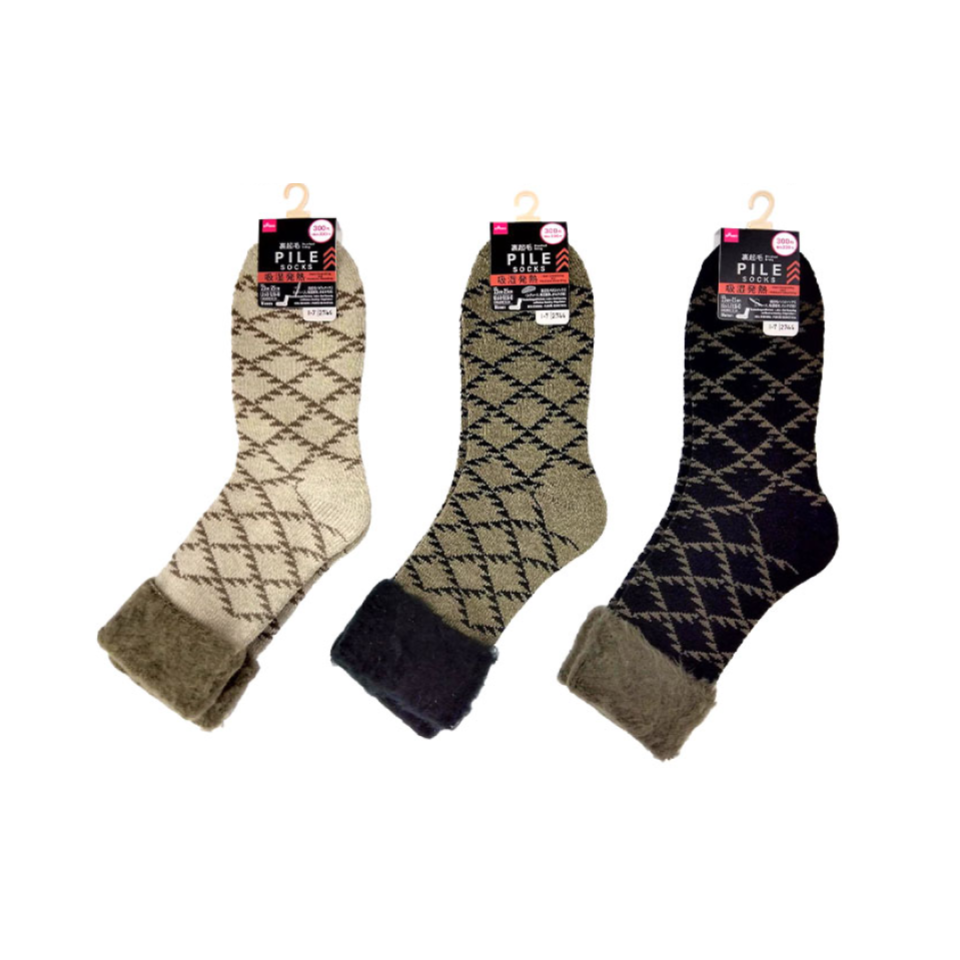 Womeen's Fleece Lined Pile Socks Ortega Pattern