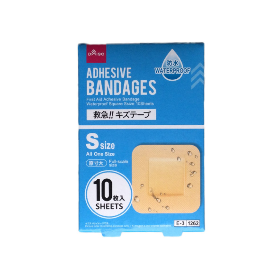 First Aid Adhesive Bandage Waterproof Square S Size 10pcs