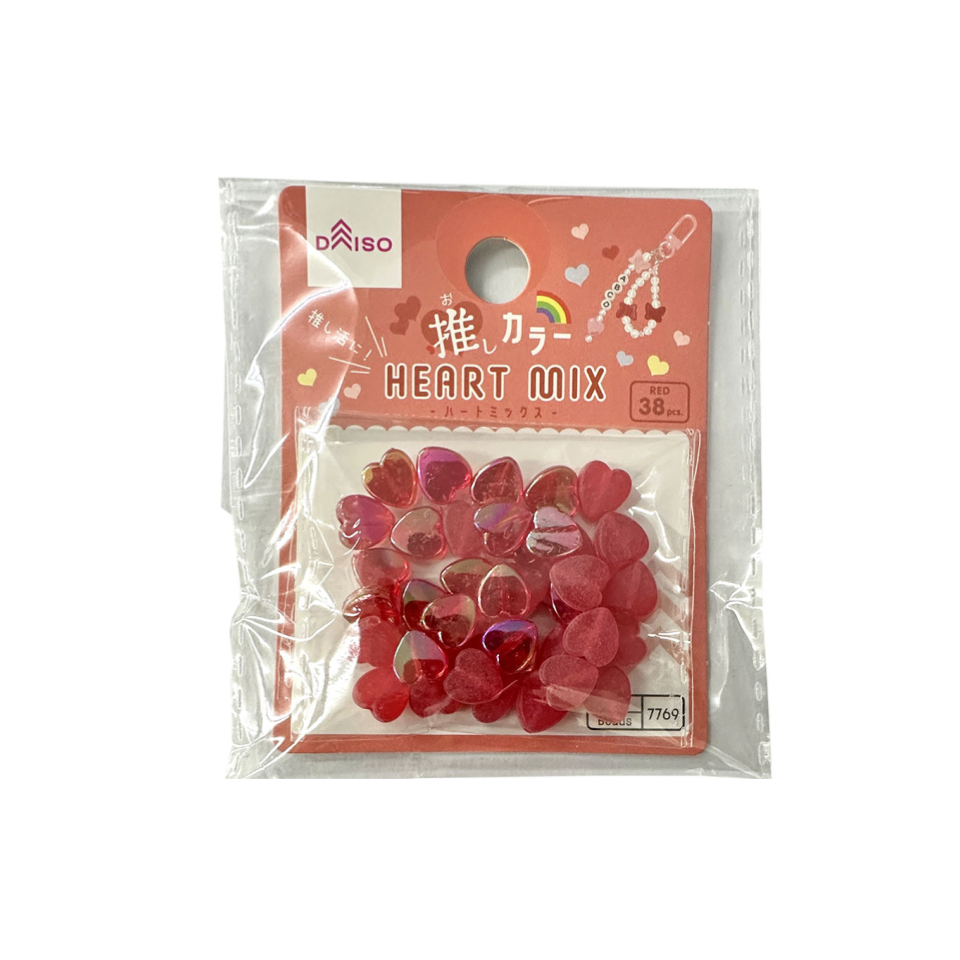 Heart Beads Mix Red