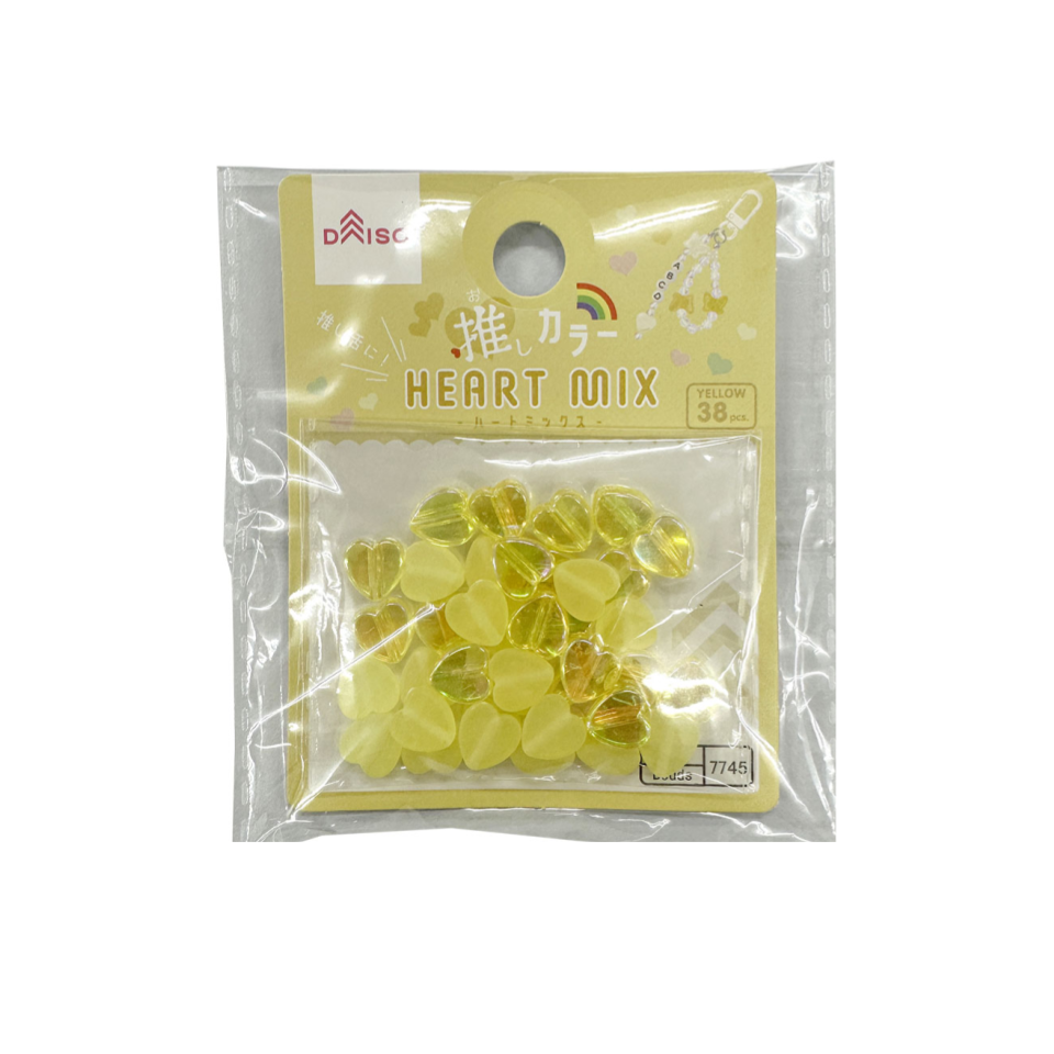 Heart Beads Mix Yellow
