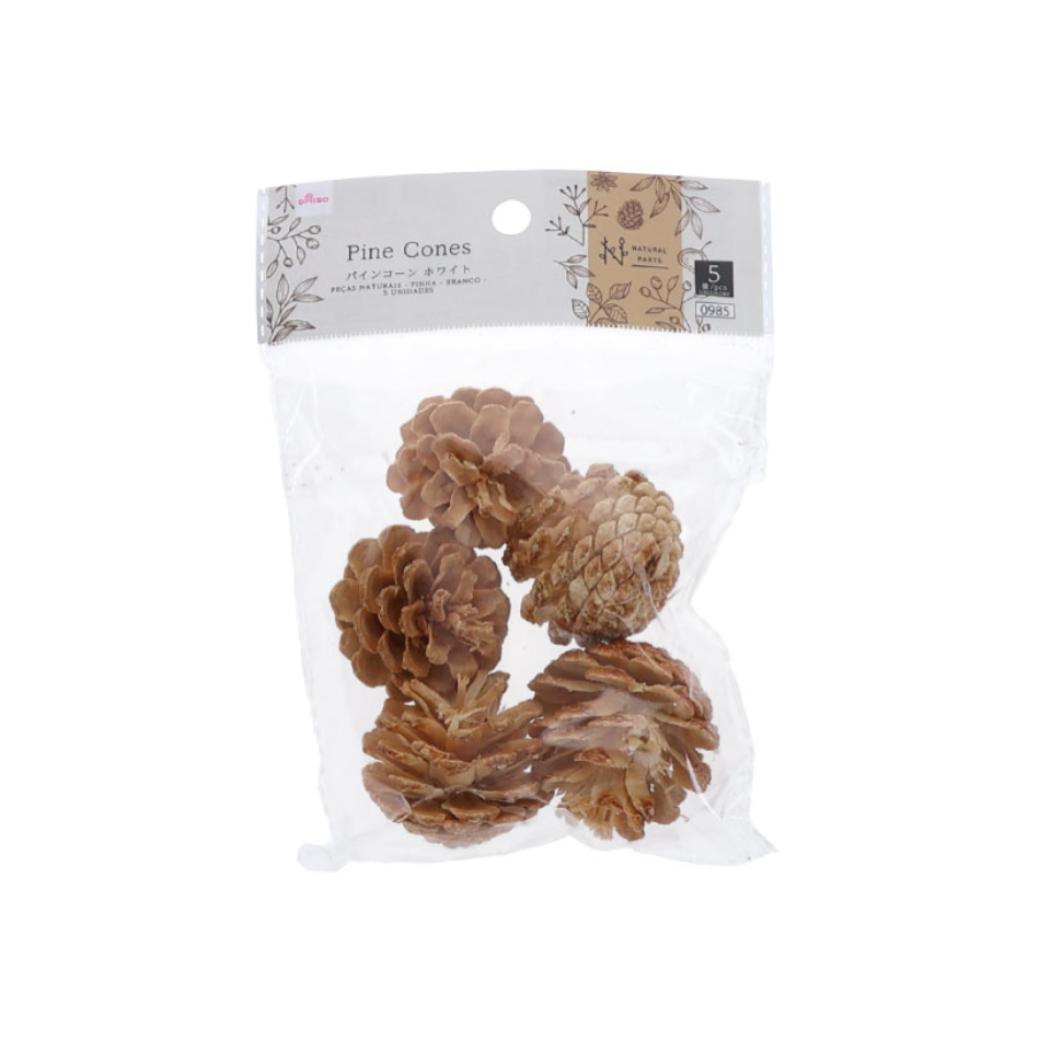 Christmas Natural Parts Pine Cones White