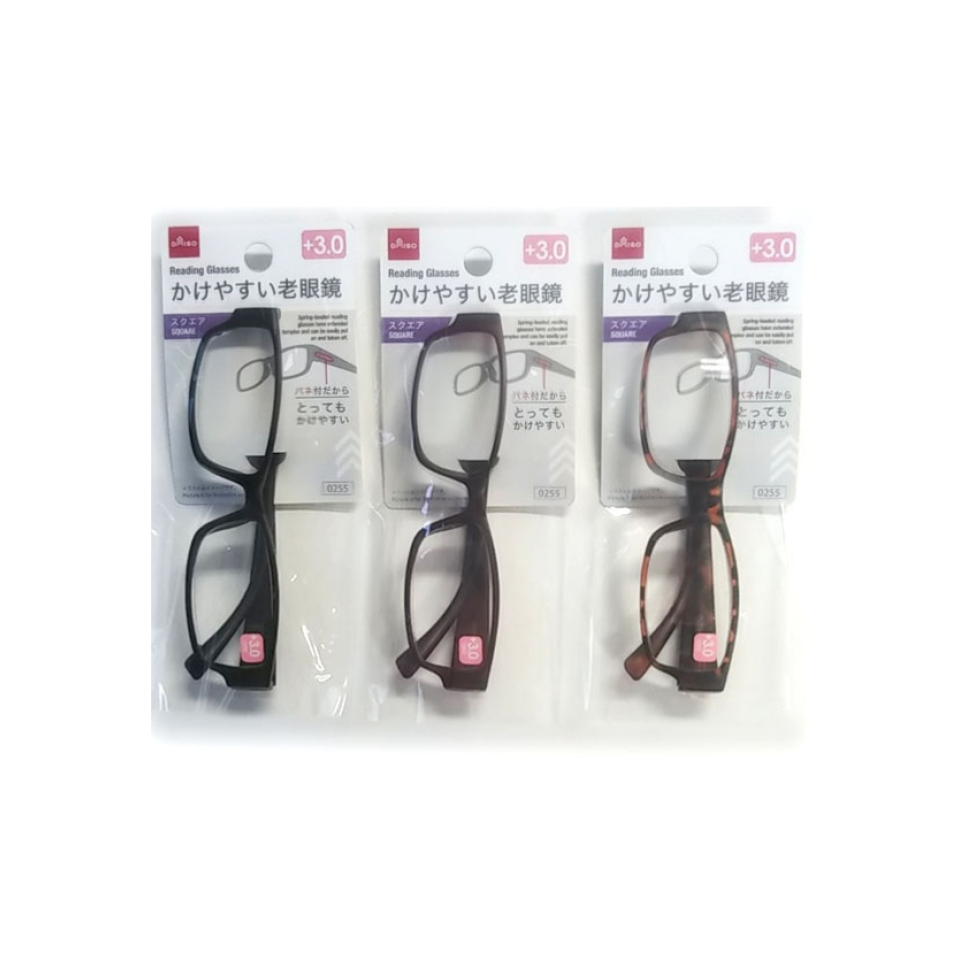 Spring Reading Glasses Square 3 Degree