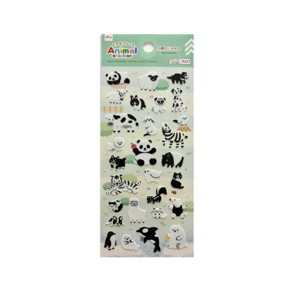 Animal Sticker Black and White Creatures