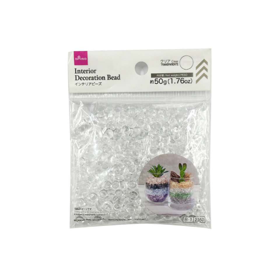 Interior Decoration Bead without Hole Clear 50g