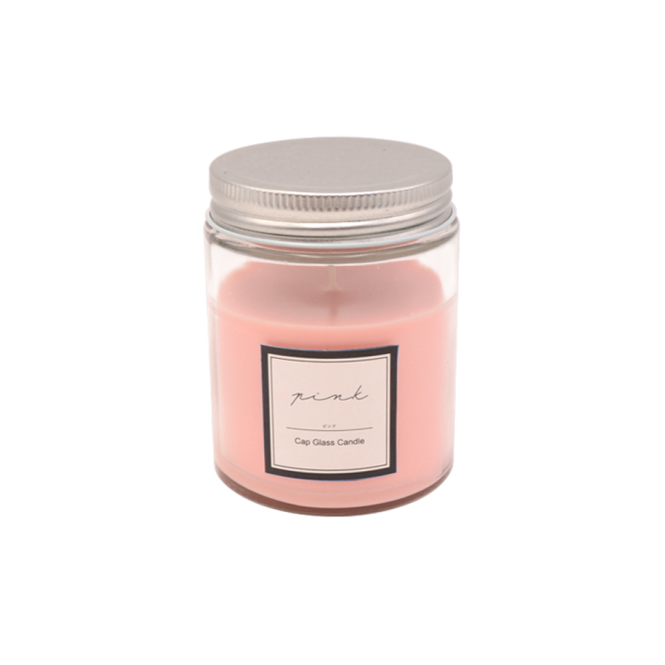 Cap Glass Candle Pink