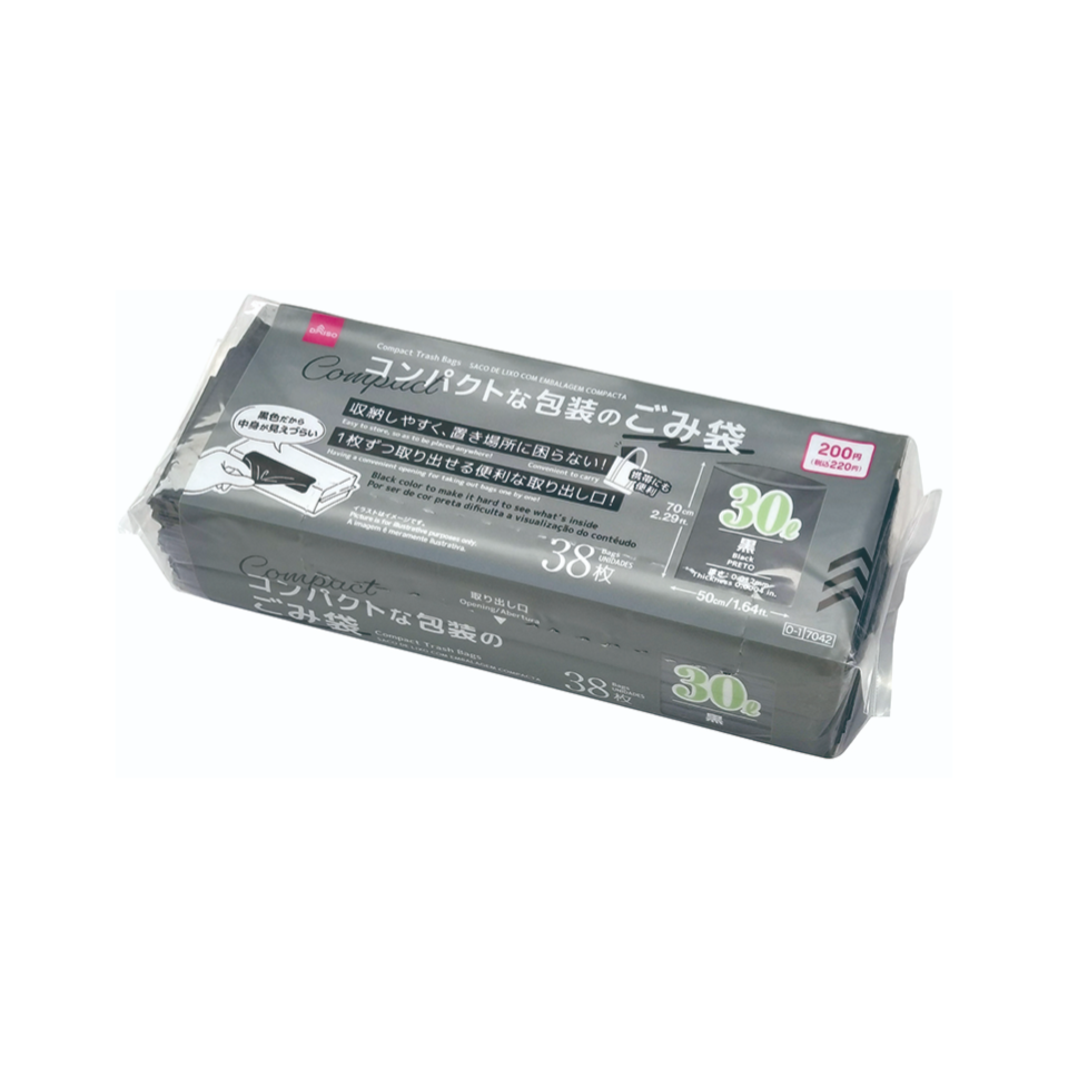 Compact Trash Bags Black 7.92gal