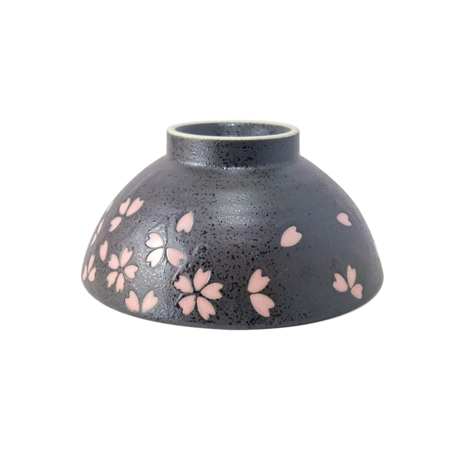 Minoyaki Rice Bowl Falling Cherry Blossom 14.4cm