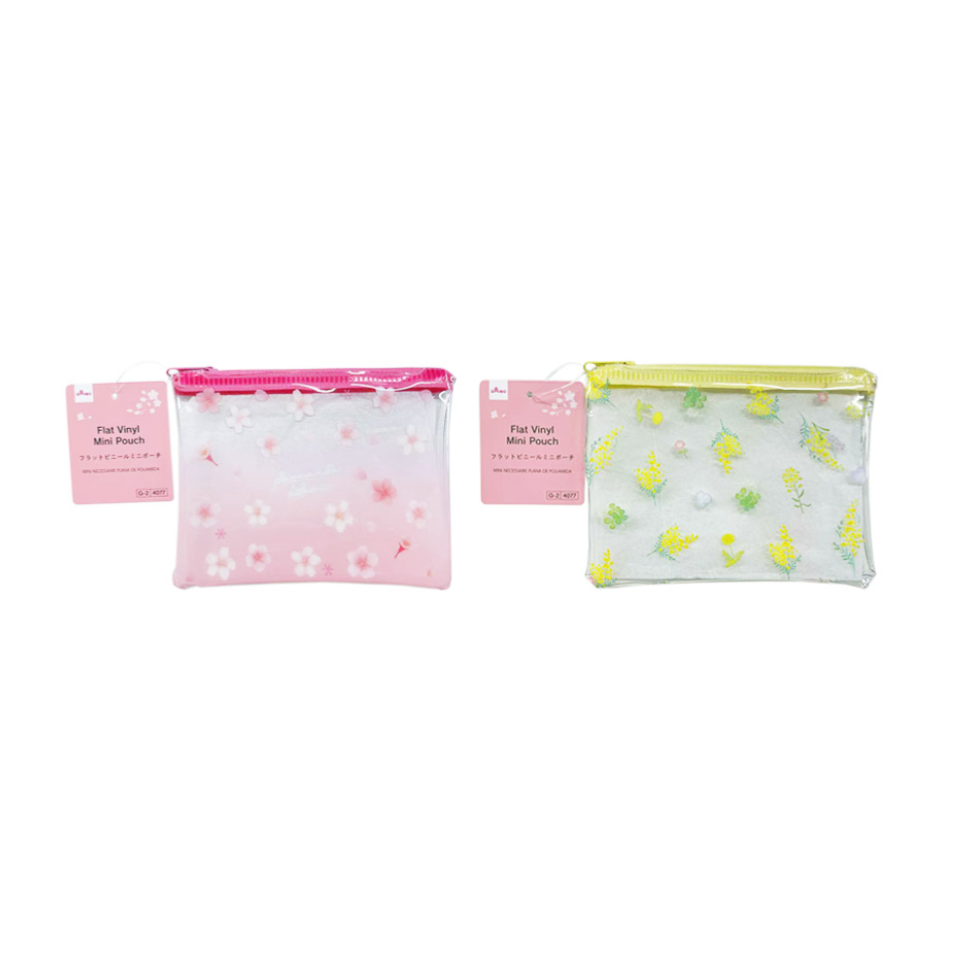 Flat Vinyl Mini Pouch Cherry Blossom Mimosa