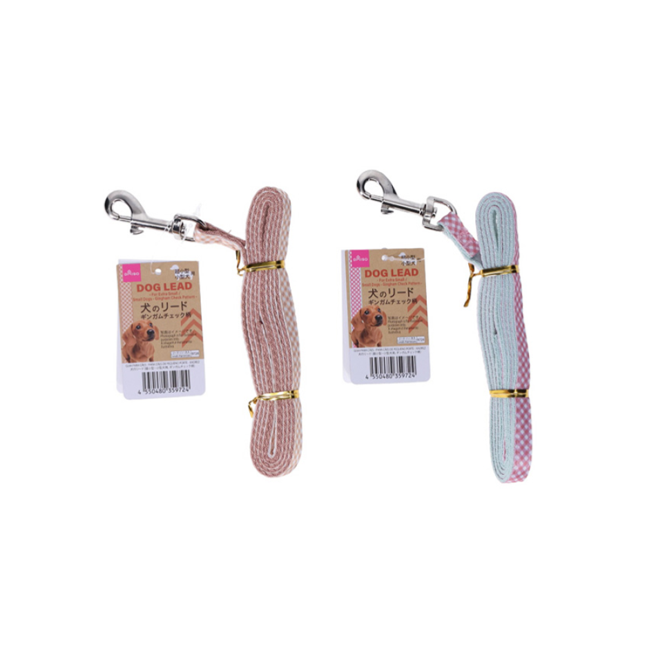 Dog Lead for Extra Small/Small Dogs Gingham Check Pattern