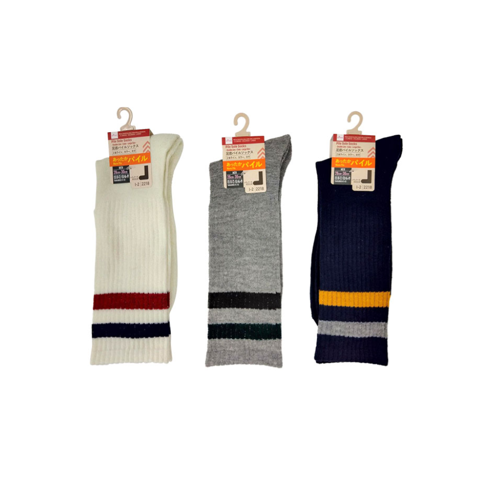 Pile Sole Socks Mens Double Line Large
