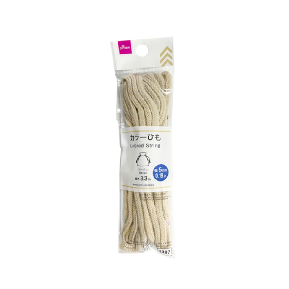 Colored String 5mm x 3.3m Beige