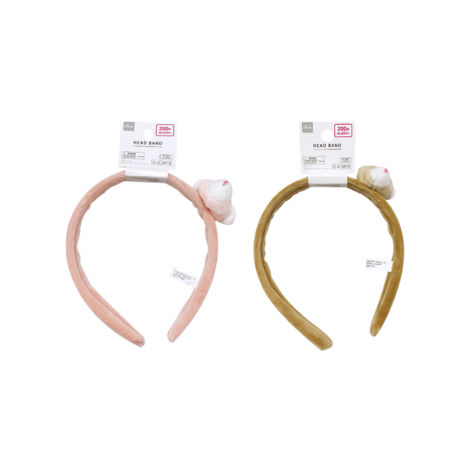 Headband Bear Face Pink/Beige