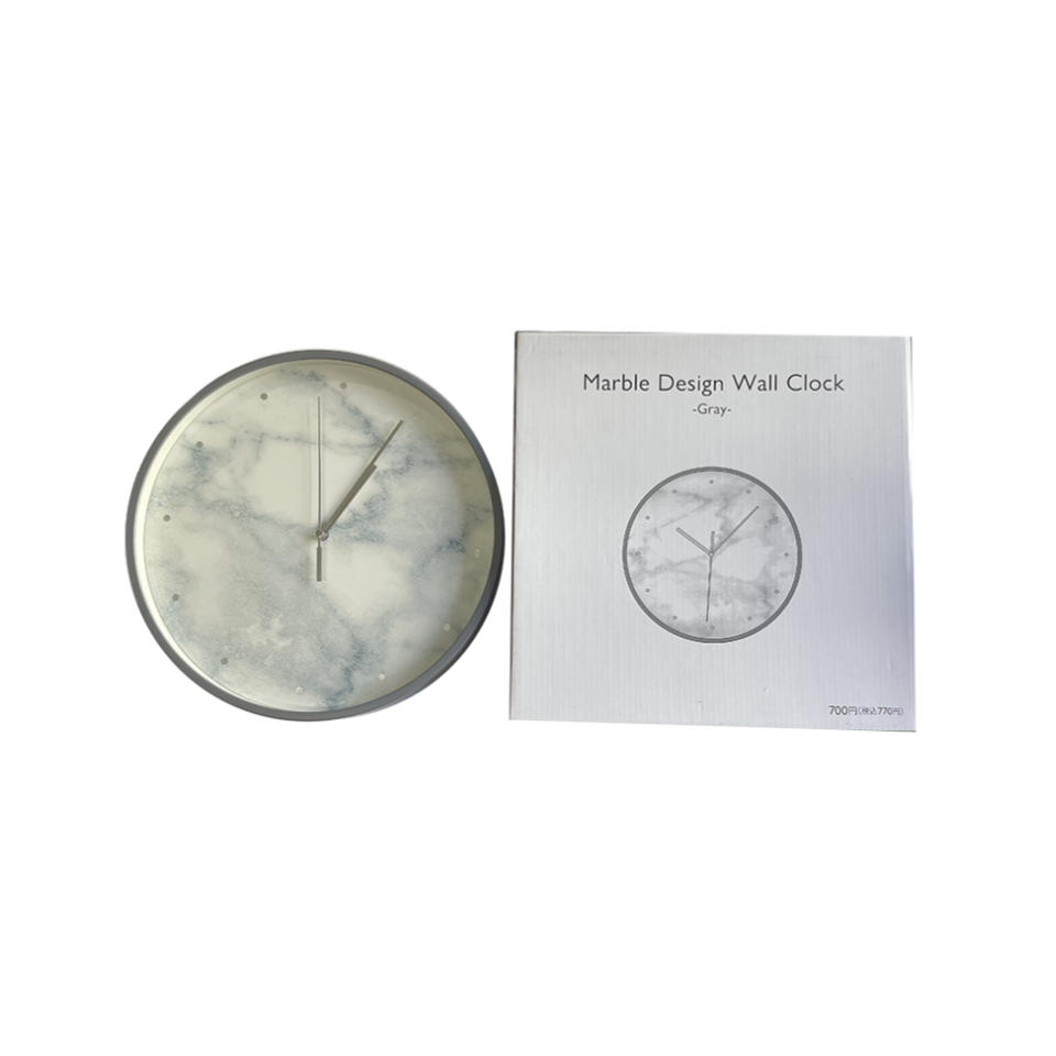 Marble Design Wall Clock Grey
