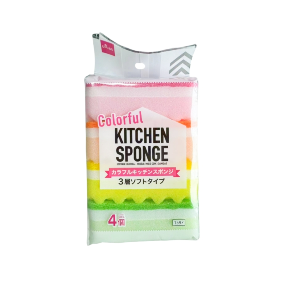 Colorful Kitchen Sponge Three Layered Soft Type