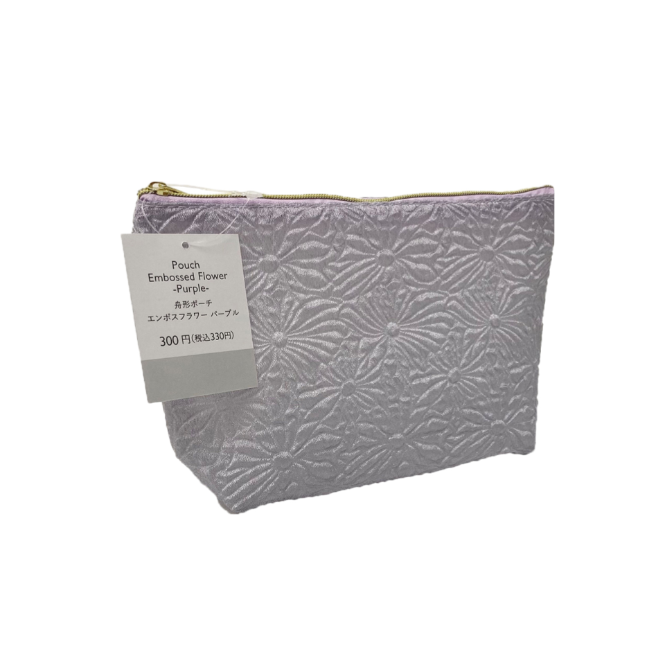 Pouch Embossed Flower Purple