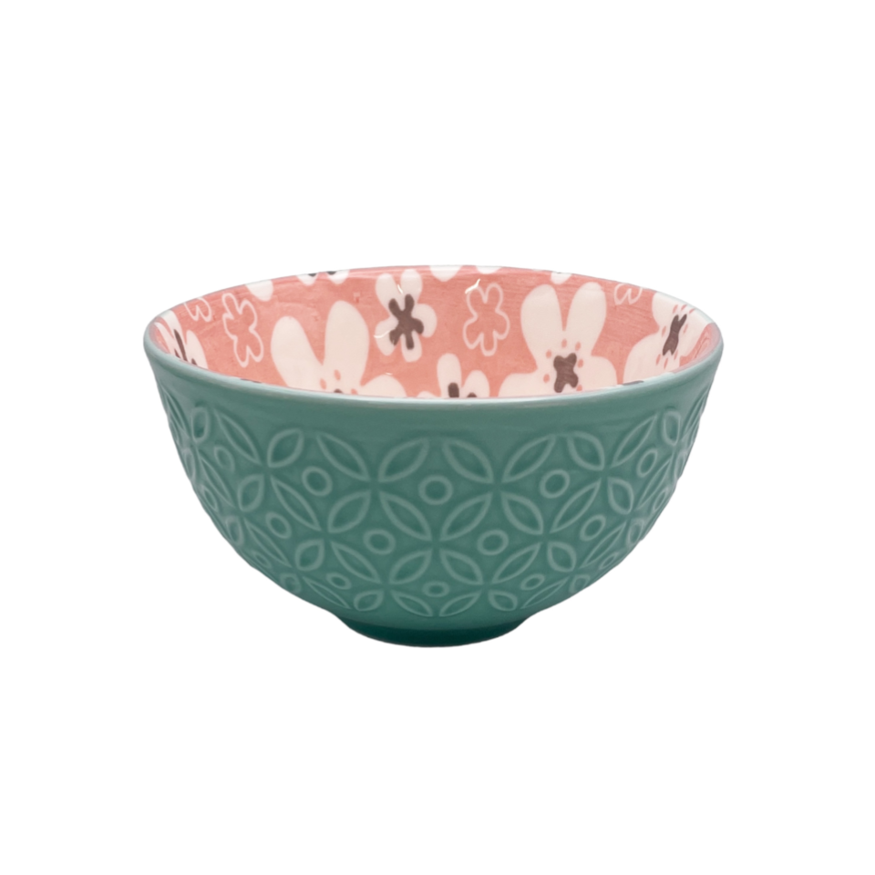 Bowl Colorful Pattern Flower Bloom 11.5cm
