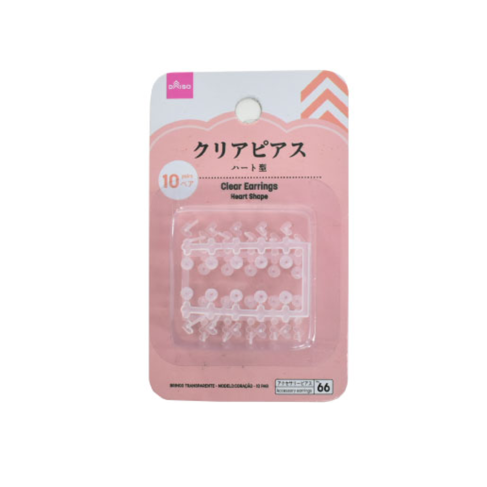 Clear Earrings Heart Shape