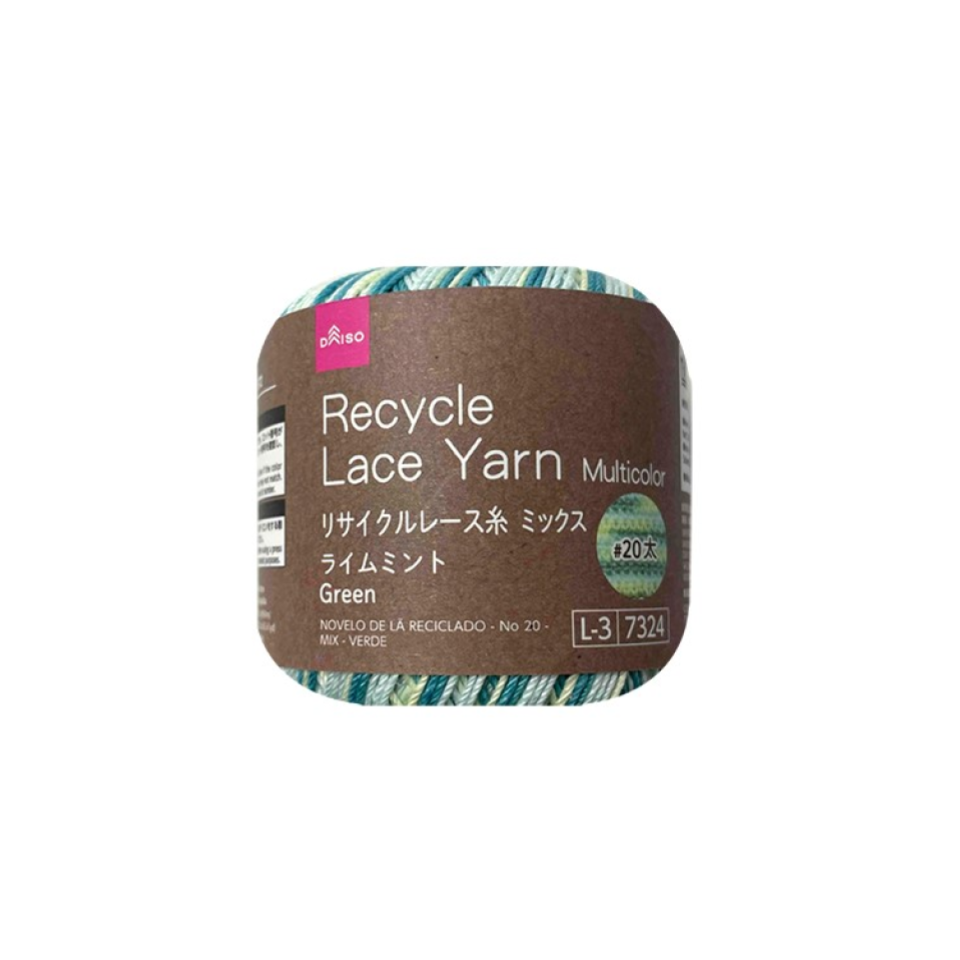 Recycle Lace Yarn No. 20 Thick Multicolor Green