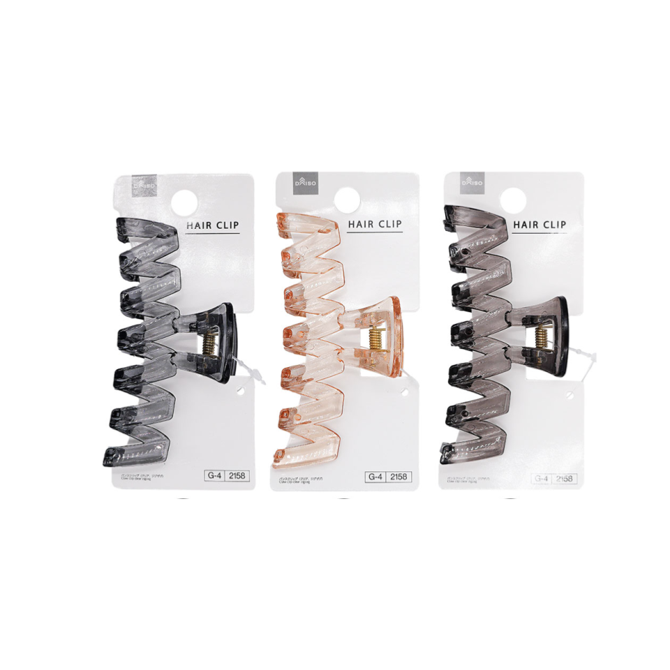 Claw Clip Clear ZigZag