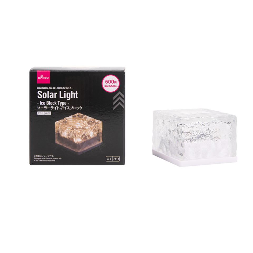 Solar Light Ice Block Type White