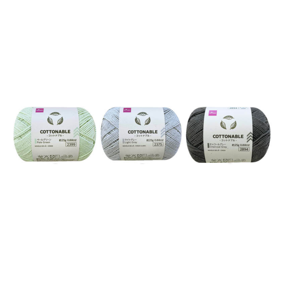 Cottonable Yarn Pale Green/Light Grey/Charcoal Grey