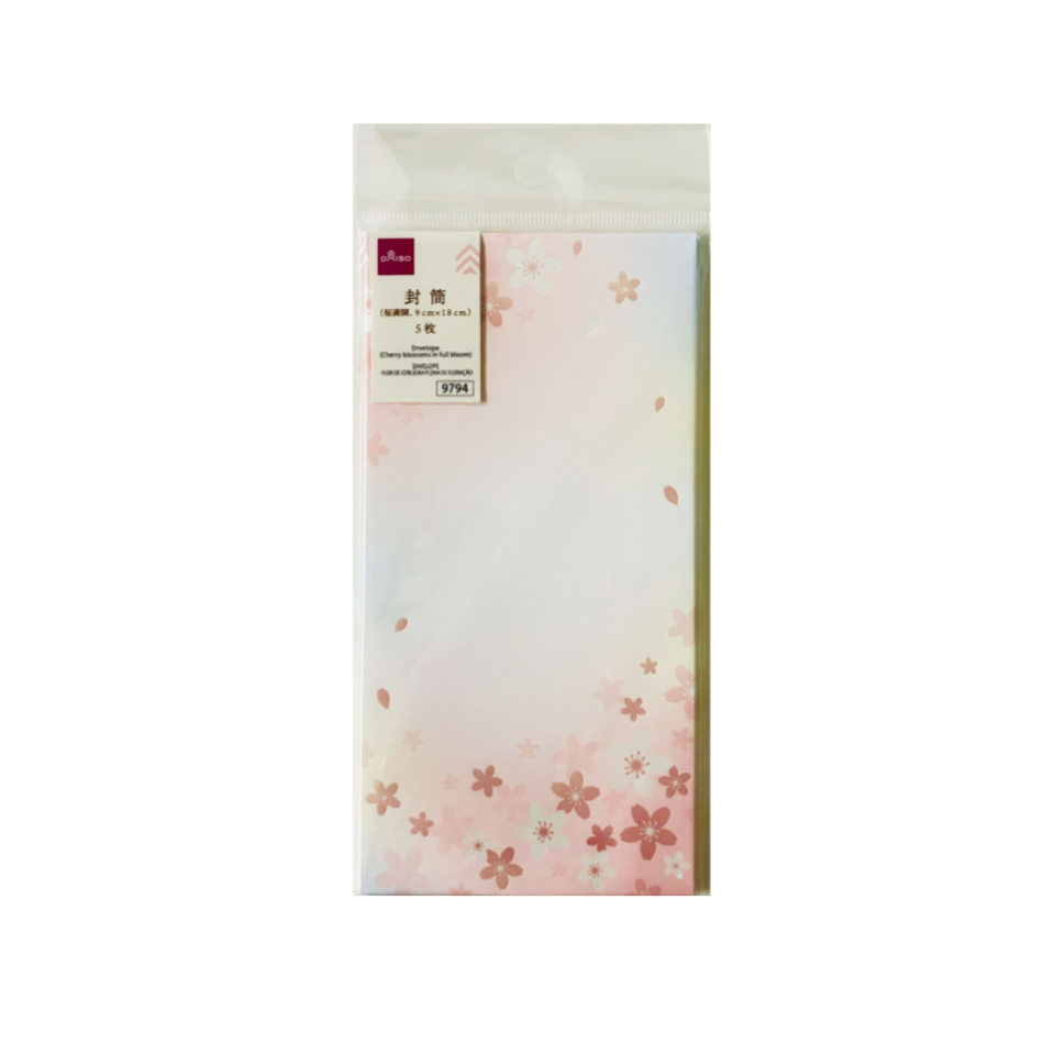 Envelope Cherry Blossoms in Full Bloom 9cm x 18cm