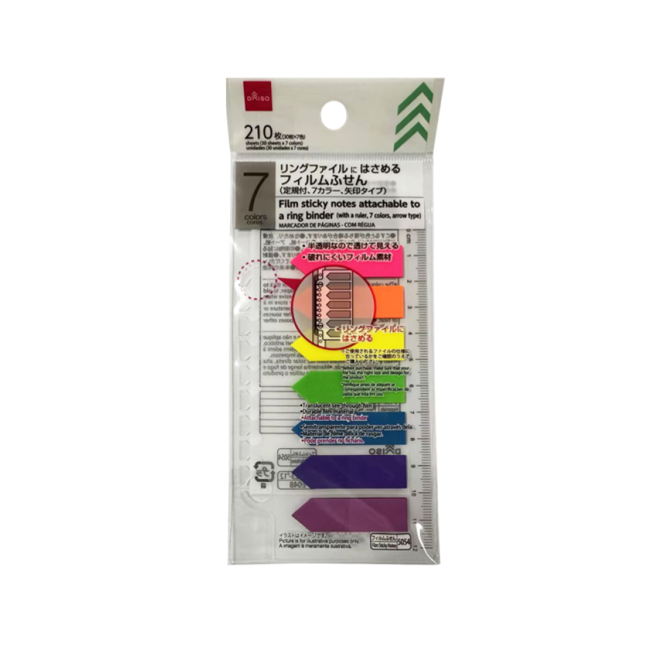 Attatchable Note Film Sticky Notes Attachable to a Ring Binder with Ruler Arrow Type ...