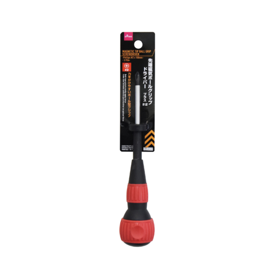 Magnetic Tip Ball Grip Screwdriver Phillips #2 x 100mm