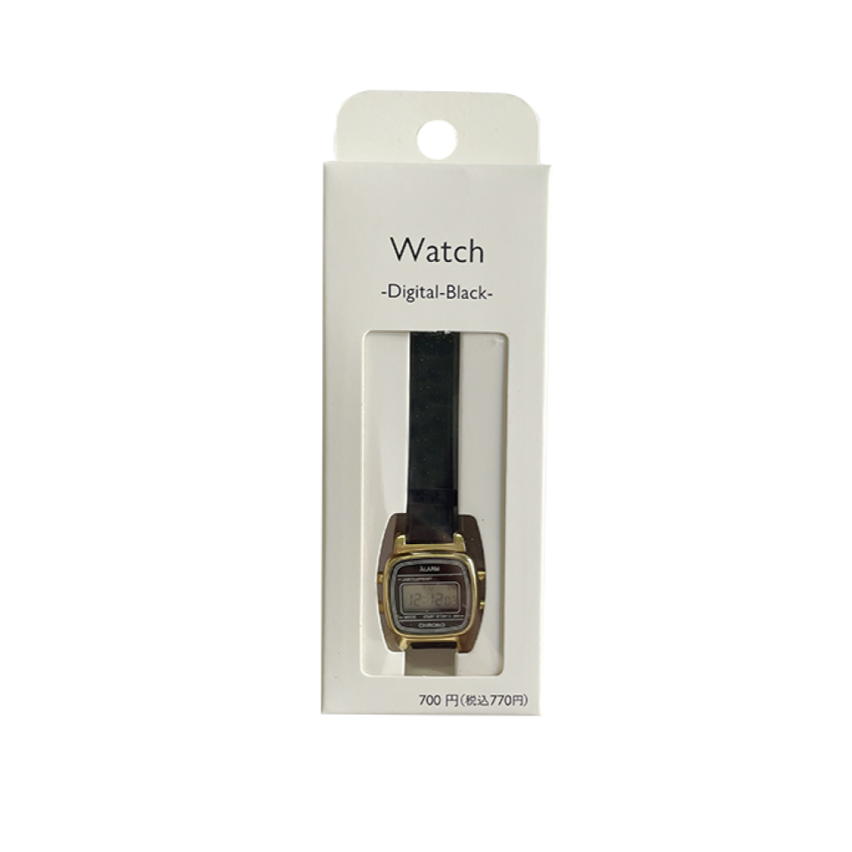 Digital Watch PU Band Black
