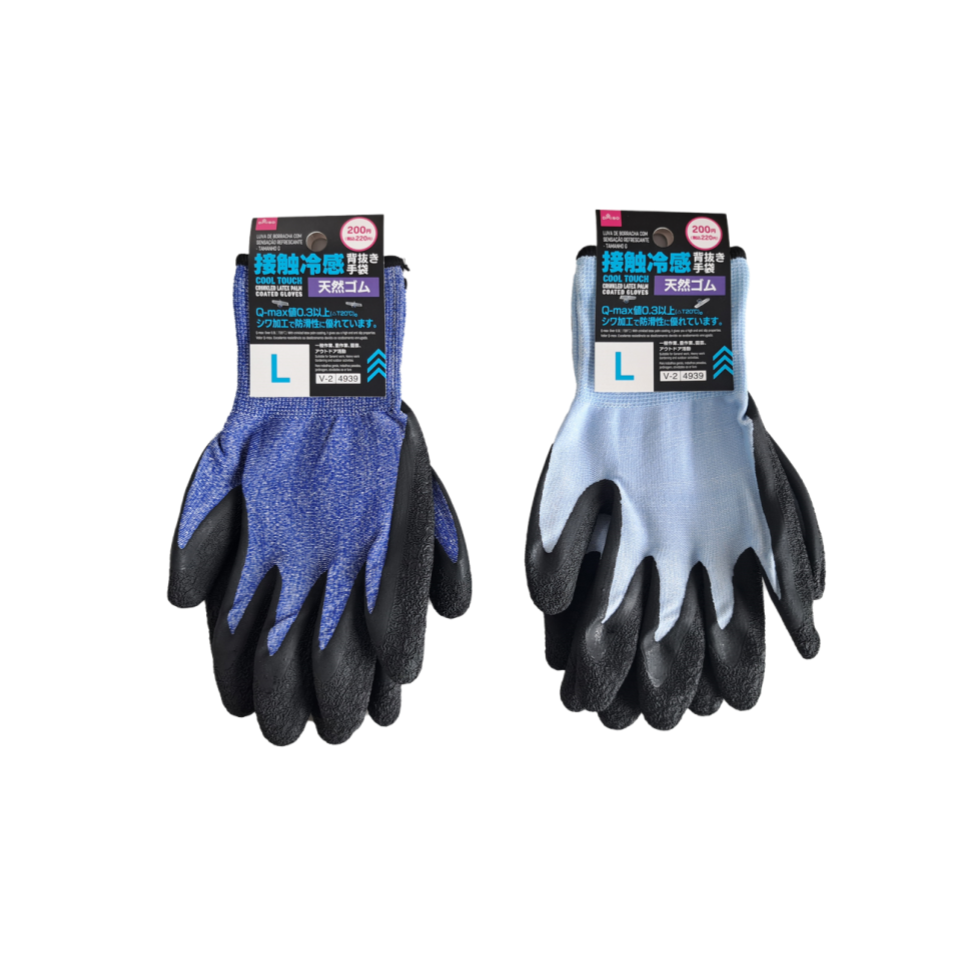 Cool Touch Crinkled Natural Rubber Palm Coated Gloves L