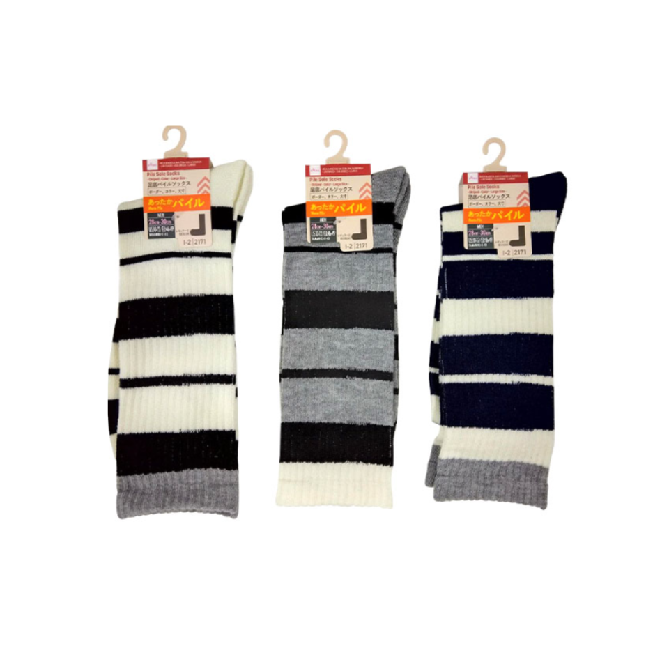 Pile Sole Socks Men Striped Color Large