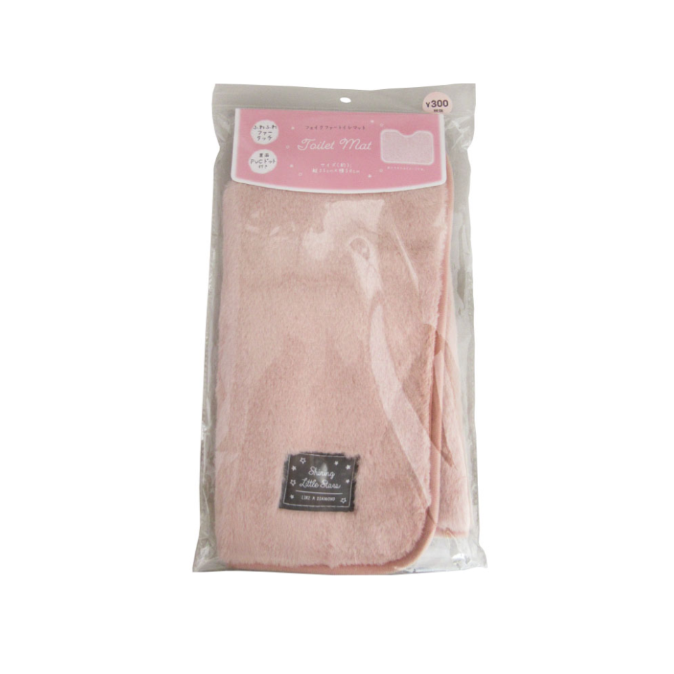 Faux Fur Toilet Mat Pink