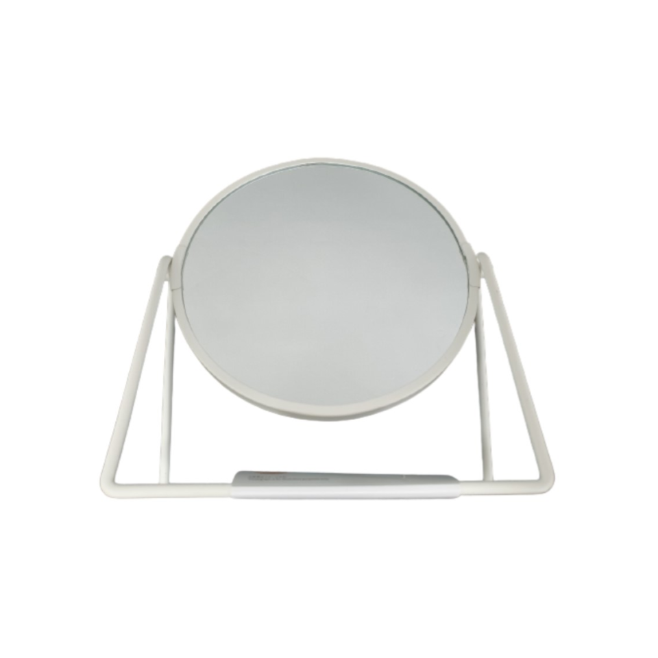 Steel Standing Mirror Circle White