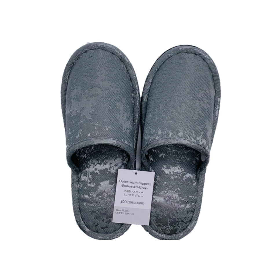 Outer Seam Slippers Embossed Grey EU 41-43