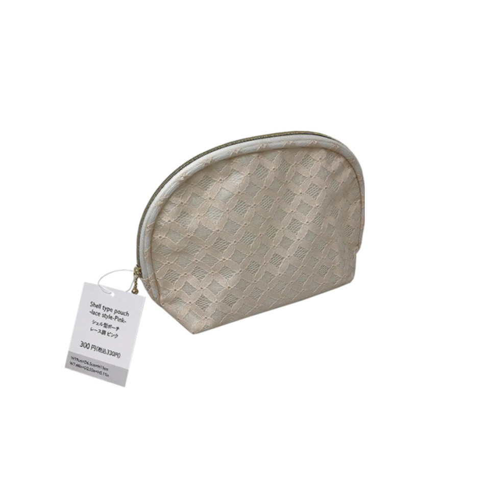 Shell Type Pouch Lace Style Pink