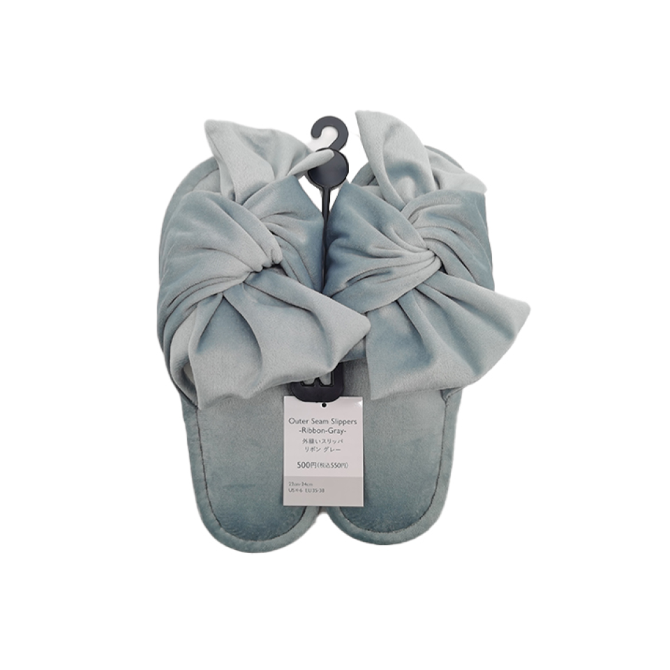 Outer Seam Slippers Ribbon Gray EU 35-38