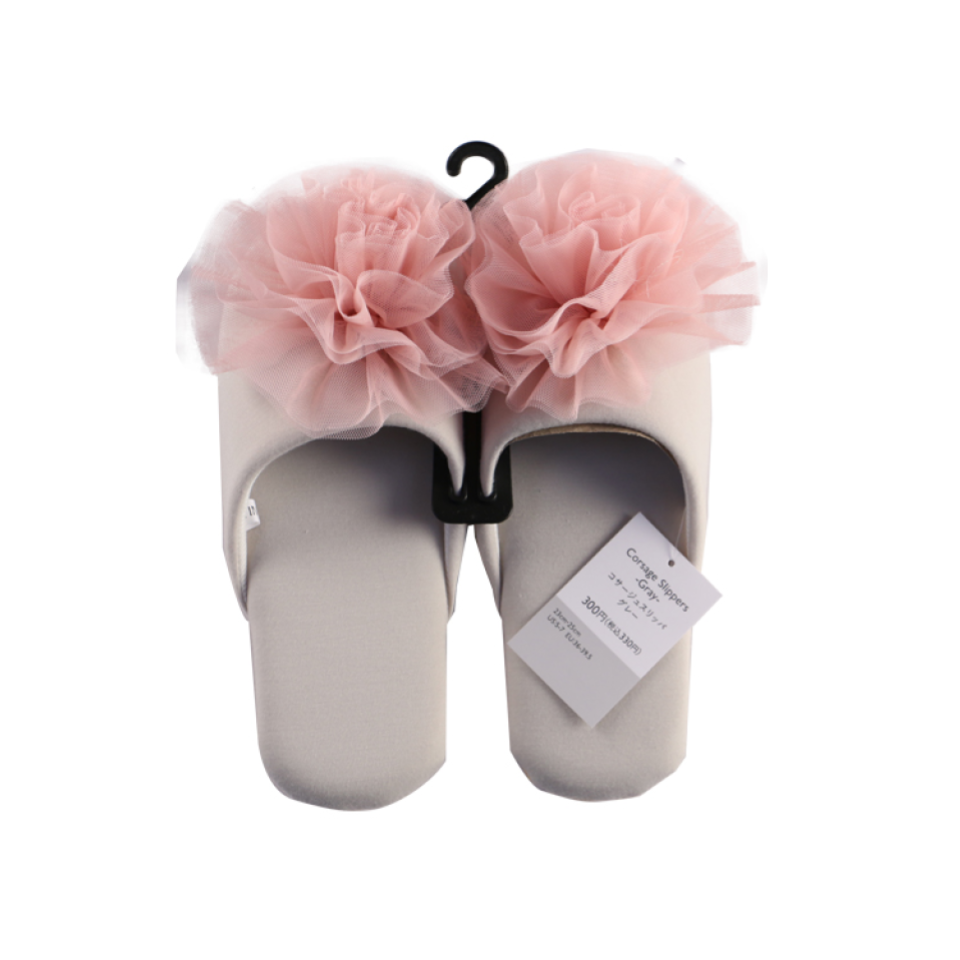 Corsage Slippers Gray