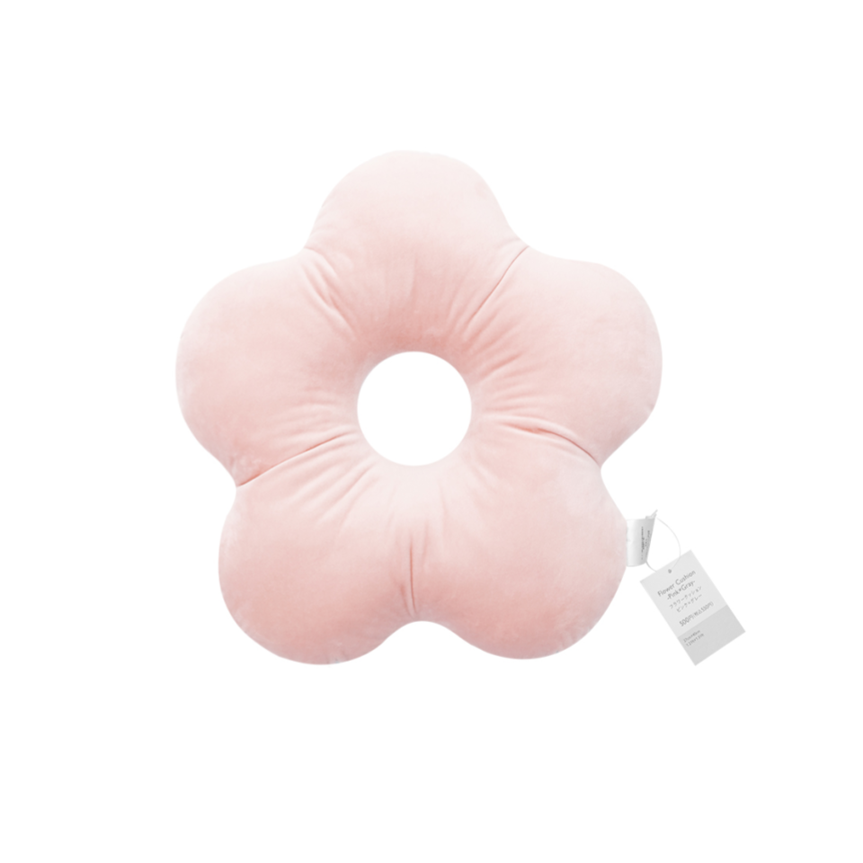 Flower Cushion Pink Gray