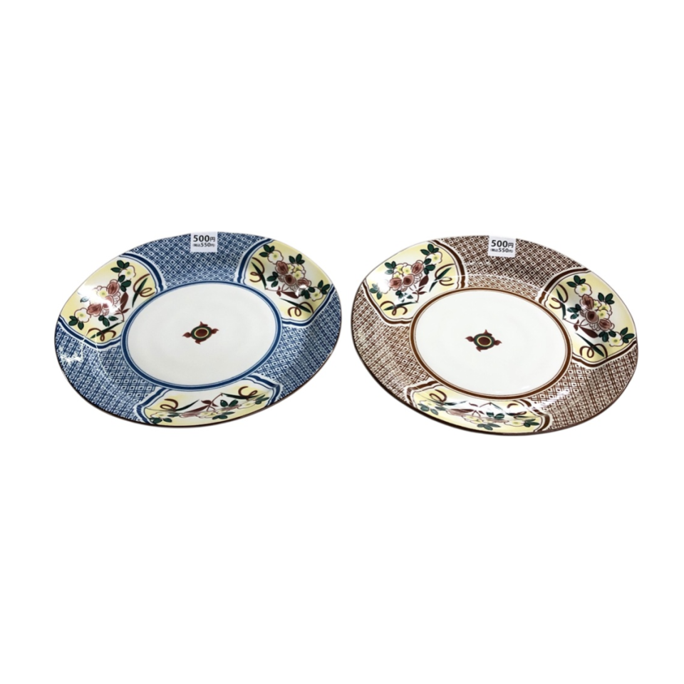 Platter Madorikomon Blue/Brown 24cm x 3.1cm x 24cm