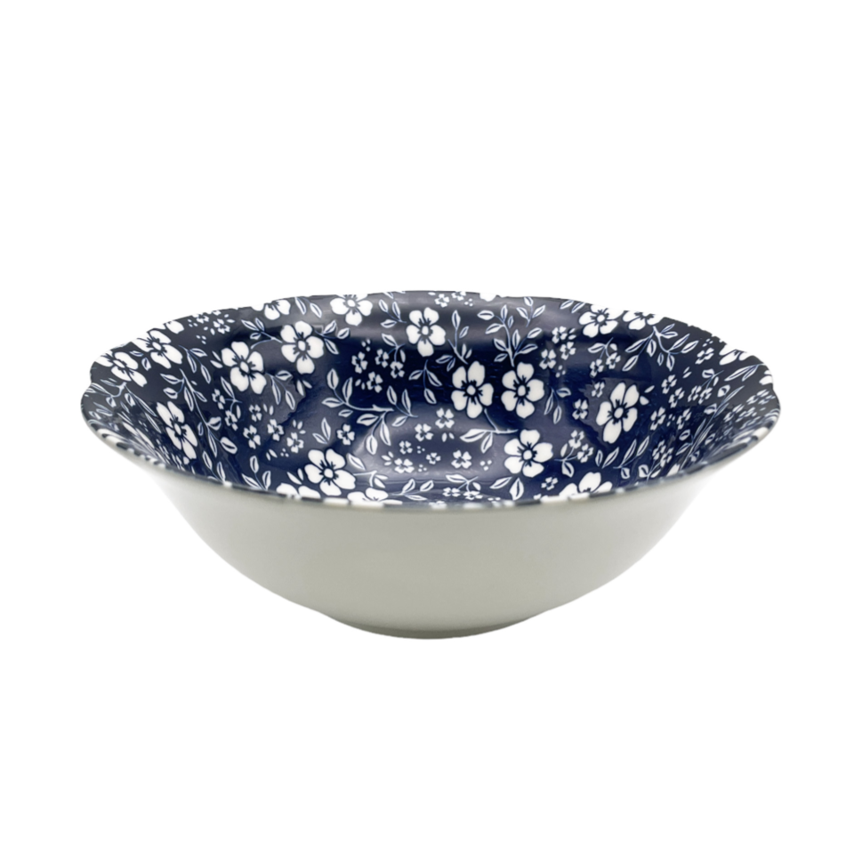 Shallow Bowl Floraison Navy 18cm