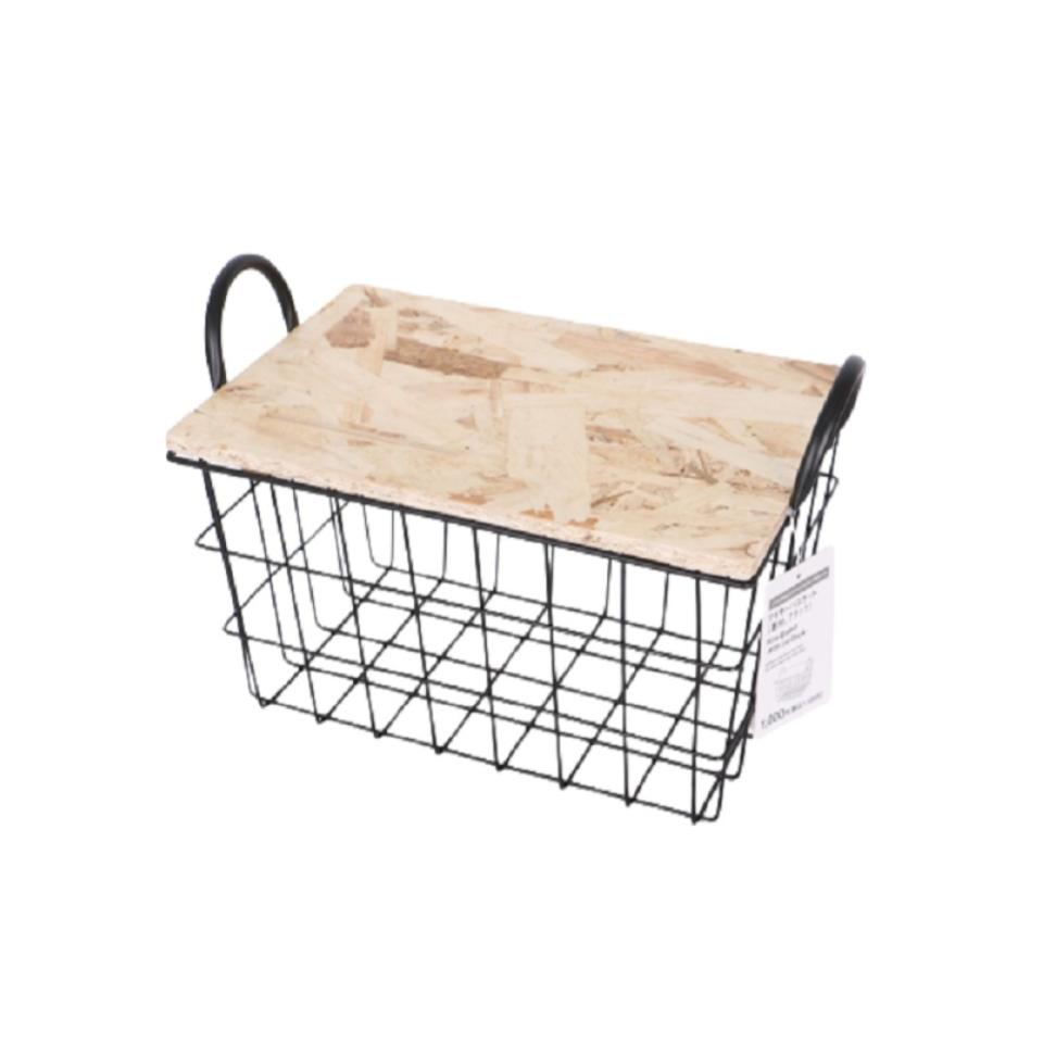 Wire Basket with Lid Black