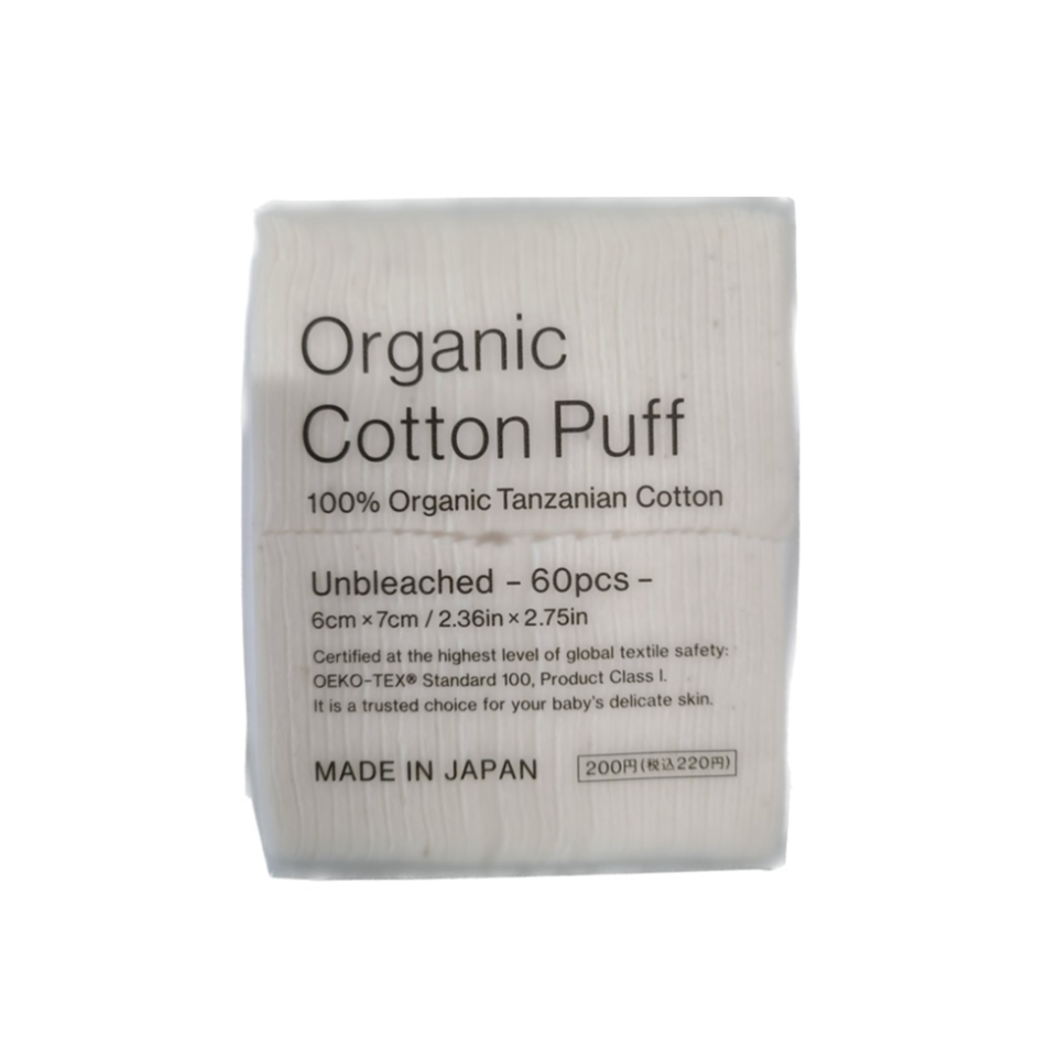 Cotton Puff Organic Unbleached 60pcs